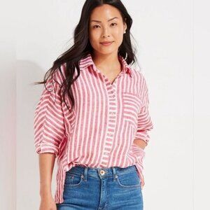 VINEYARD VINES Resort Red Linen Blend Button Down Top Size 2 NEW New with tags